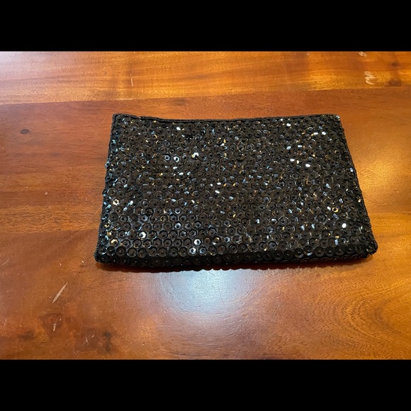 Mister ernest evening black sequin Rectangular clutch - Picture 2 of 10